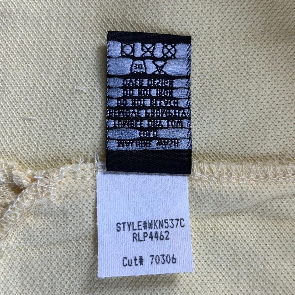 Polo Jeans Co. Polo Shirt Collard V-neck Made in USA Yellow Men's Size M VTG NWT